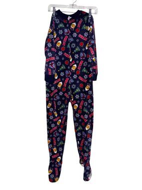 Joe Boxer Boys Christmas Fleece Footed Pajamas With Festive Prints Size 8